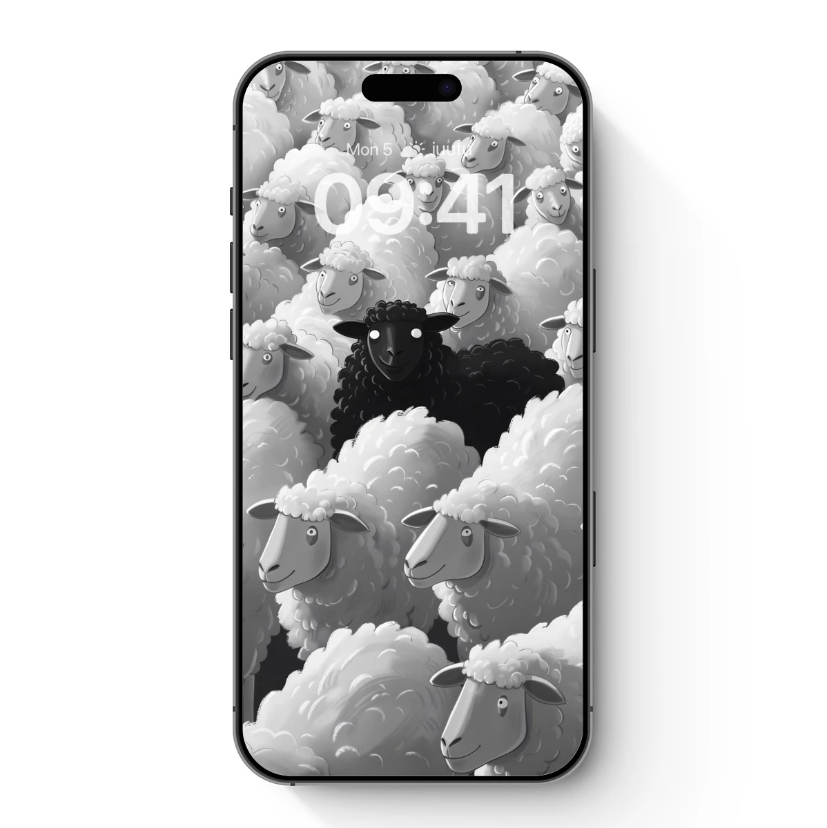 Black Sheep Among Fluffy Whites: A Standout in the Crowd