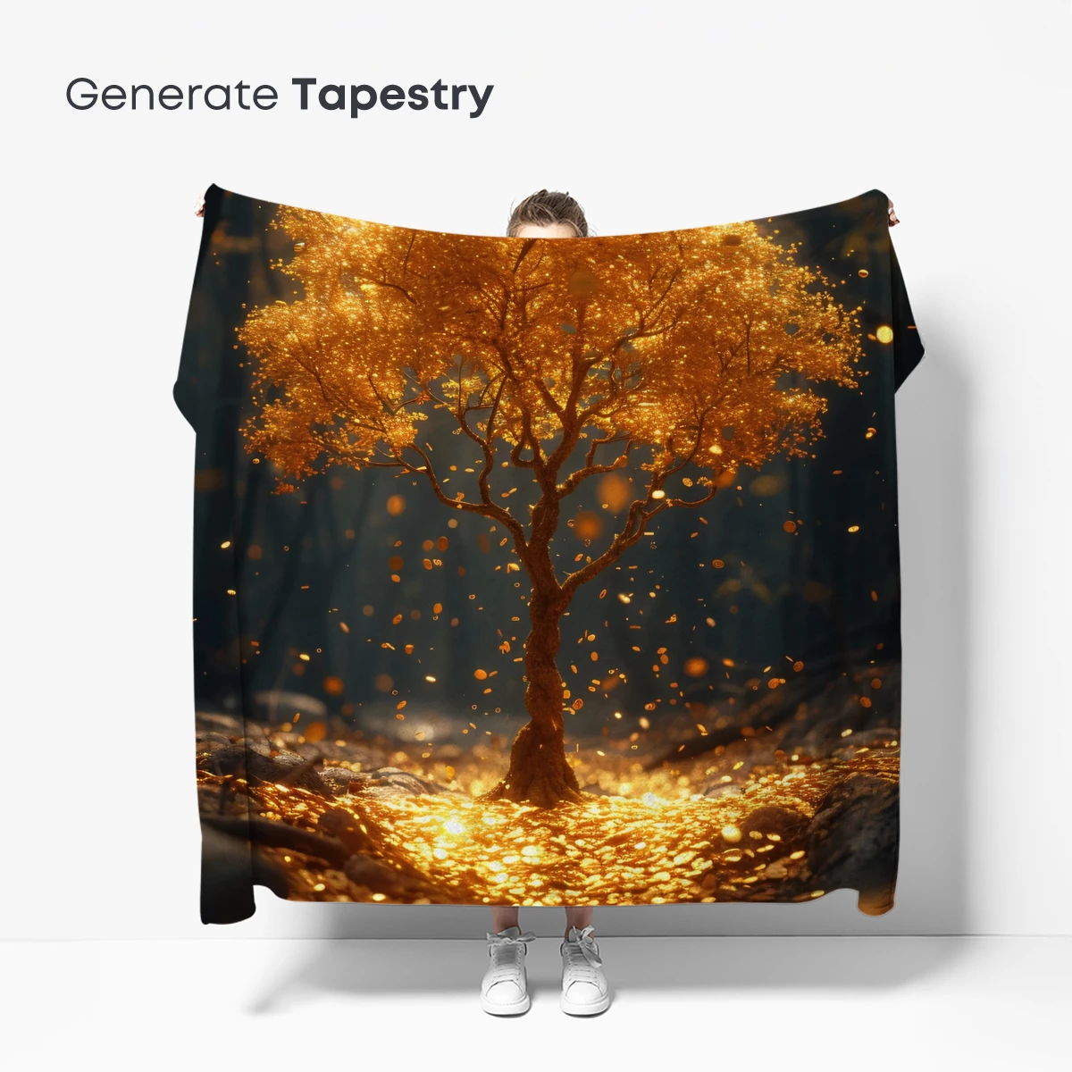 Golden Tree of Light: Mystical Forest Glow - Image 5