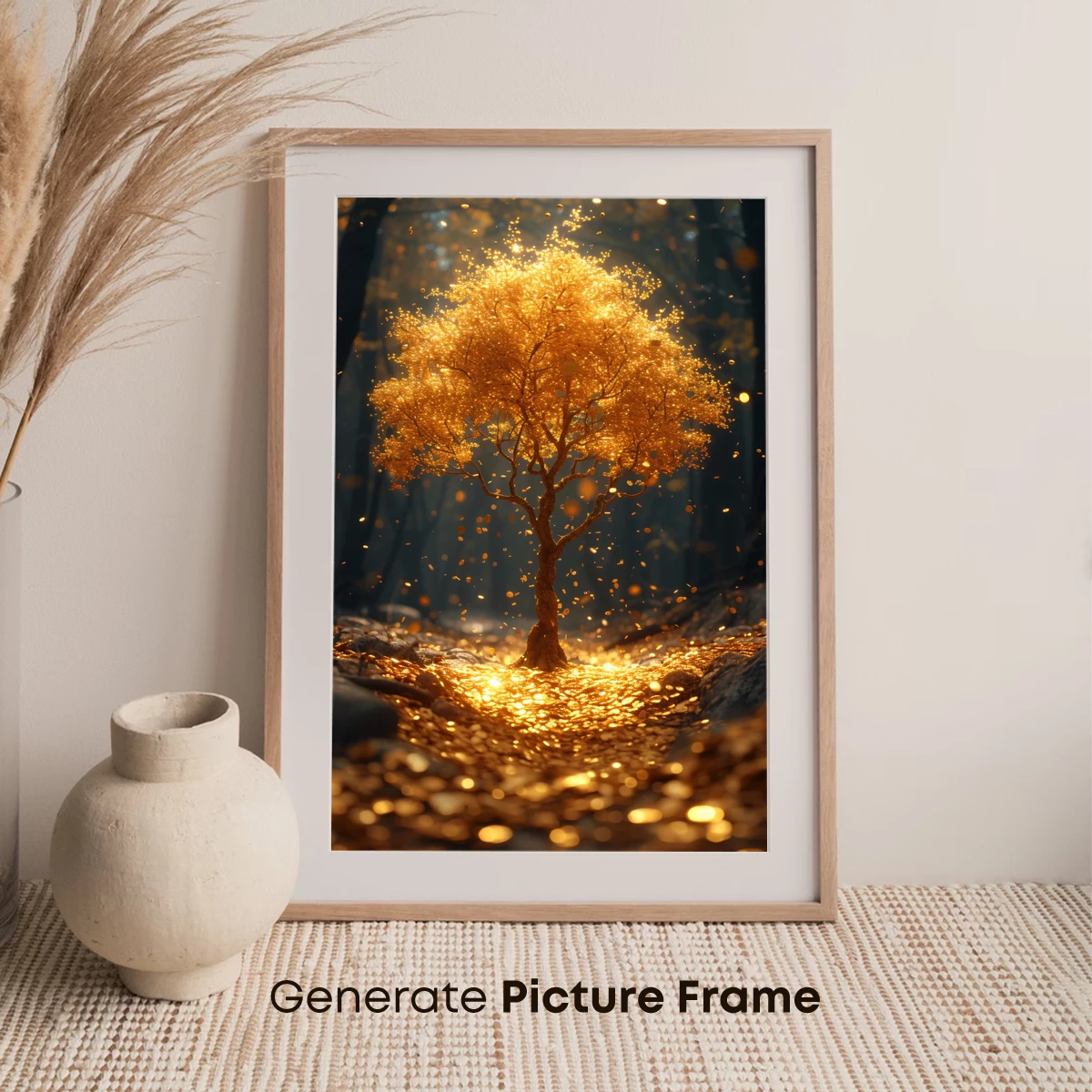 Golden Tree of Light: Mystical Forest Glow - Image 7