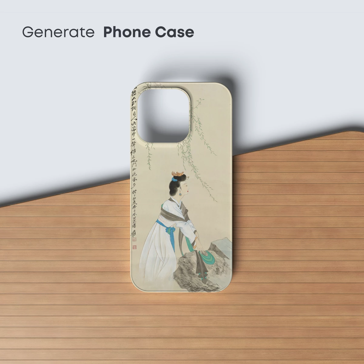 Elegant Hanfu Lady Under Willow Boughs - Image 3