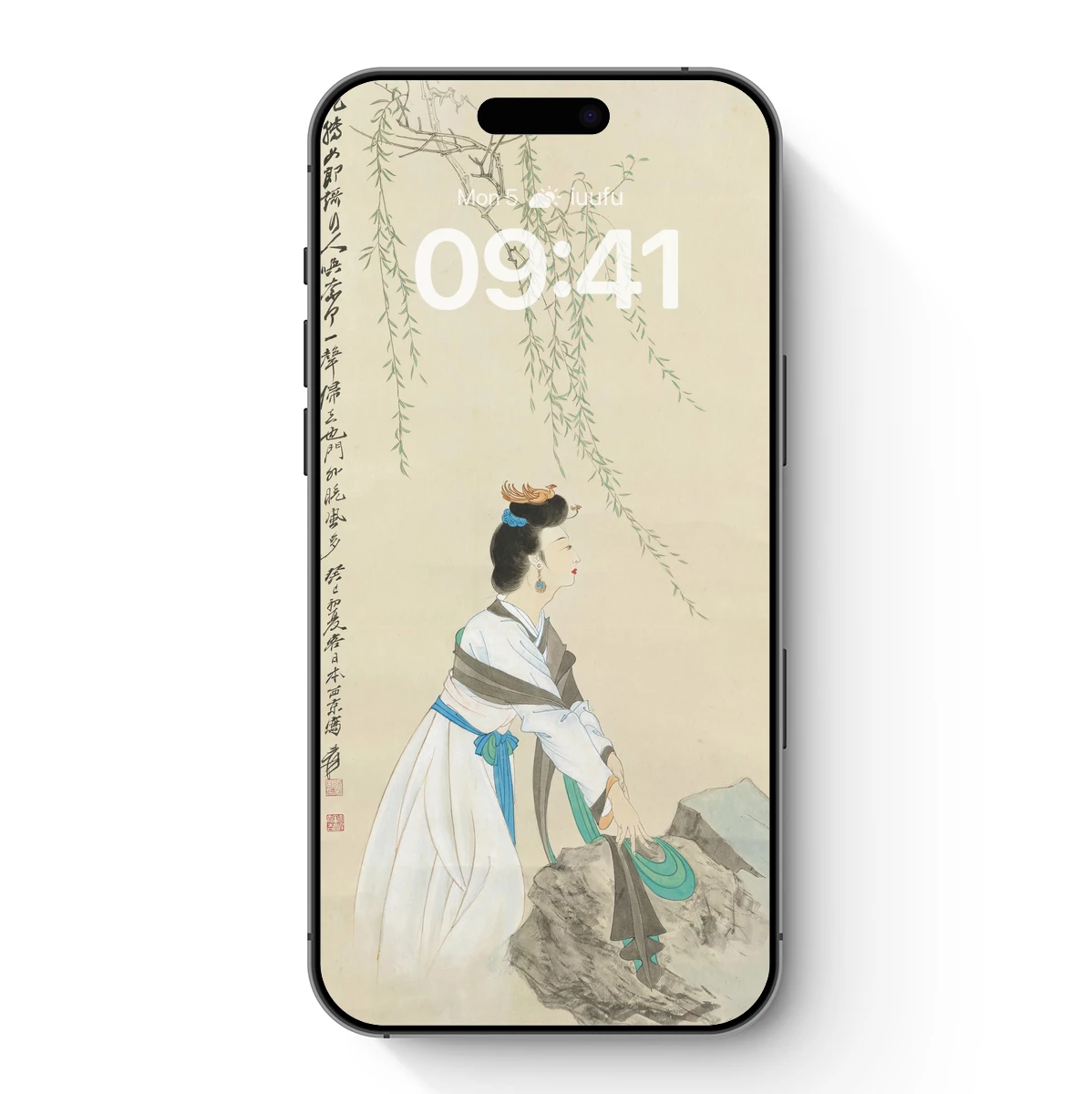 Elegant Hanfu Lady Under Willow Boughs Elegant Hanfu Lady Under Willow Boughs