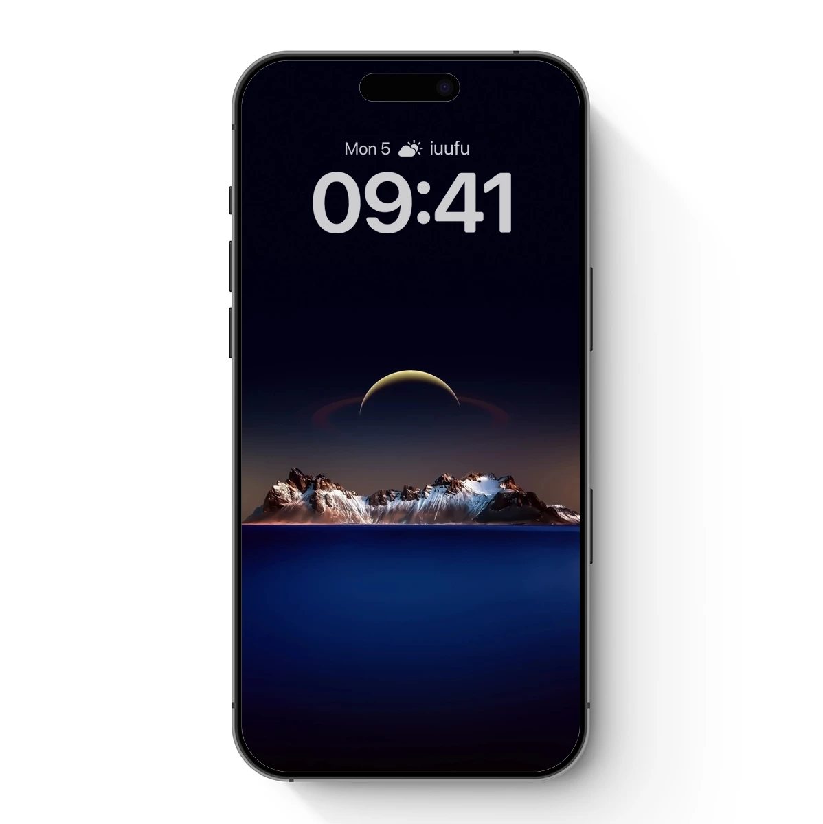 Eternal Snow Peaks Under a Ringed Moon