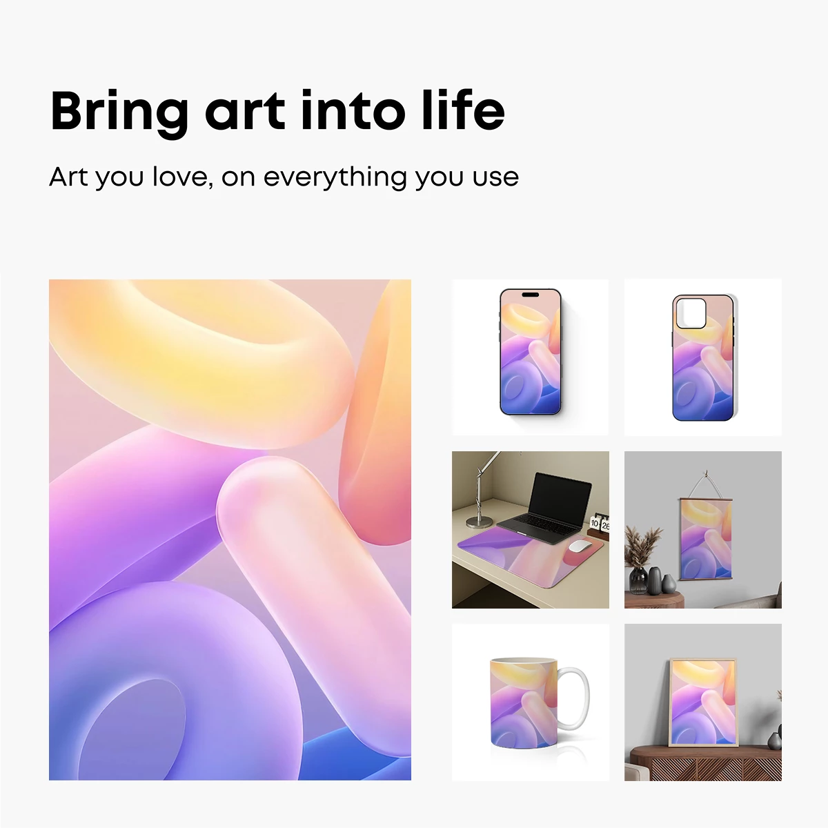 Gradient Torus Symphony: Abstract Pastel Harmony