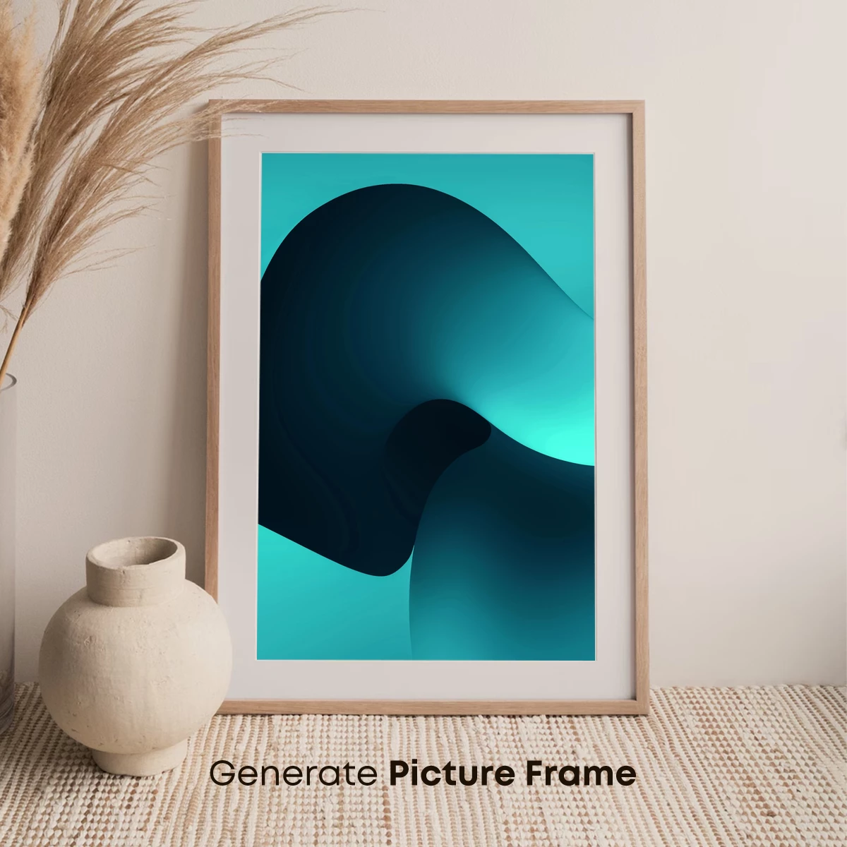 Ethereal Teal Waves: A Digital Sculpture - Image 7