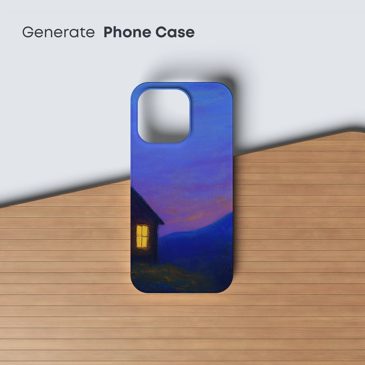 Cabin Under Crescent Moon: Twilight Serenity - Image 3