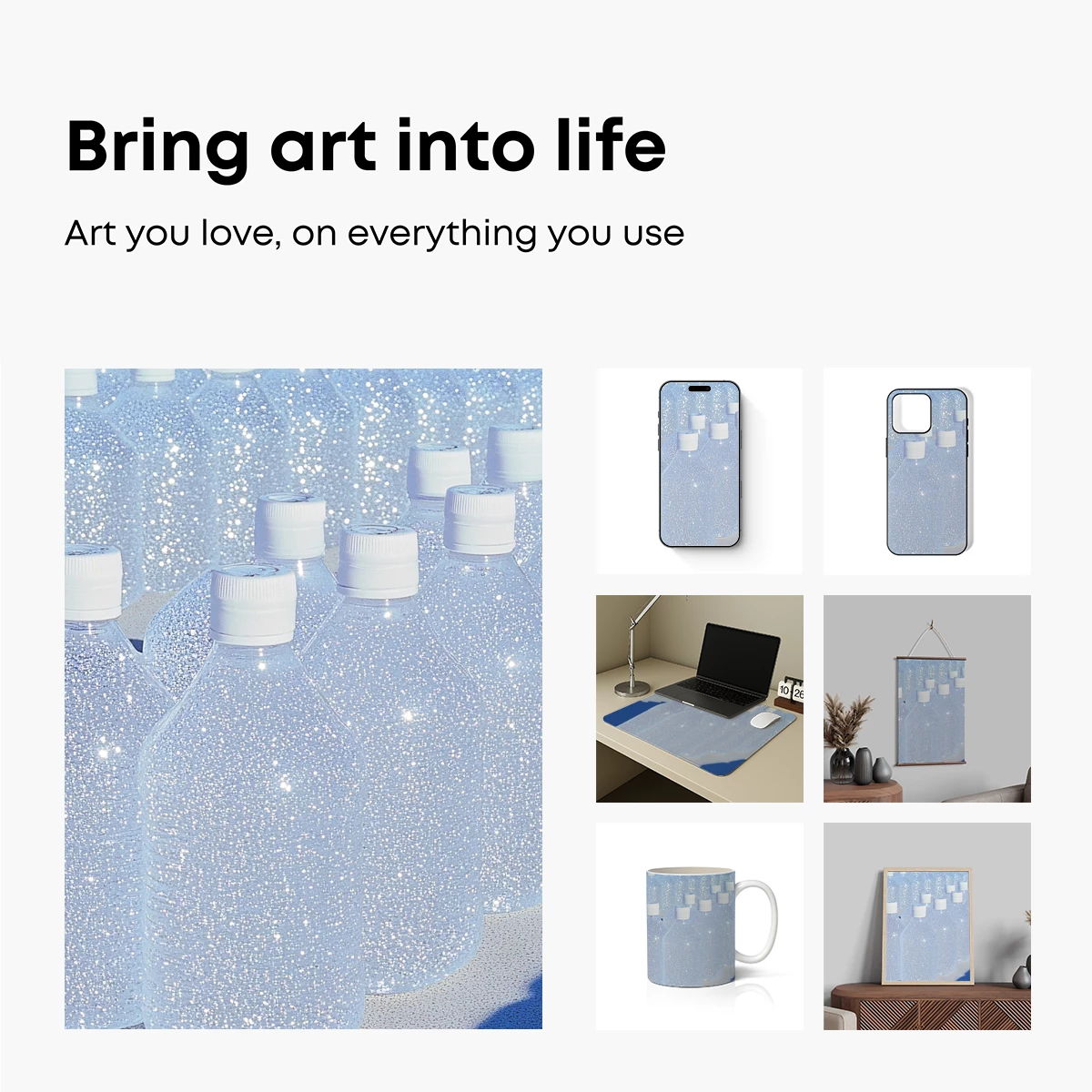 Glittering Water Bottles: A Symphony of Light and Transparency - Image 2
