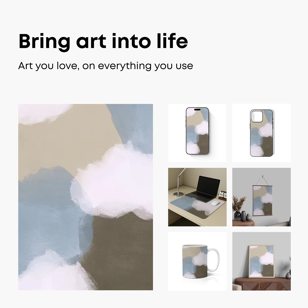 Abstract Clouds in Pastel Harmony - Image 2