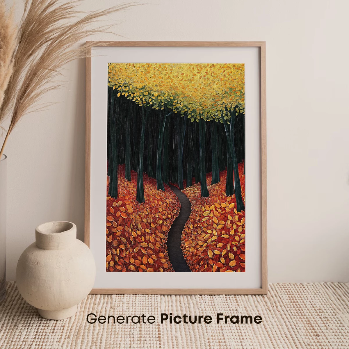 Autumnal Pathway: A Forest of Golden Leaves - Image 7