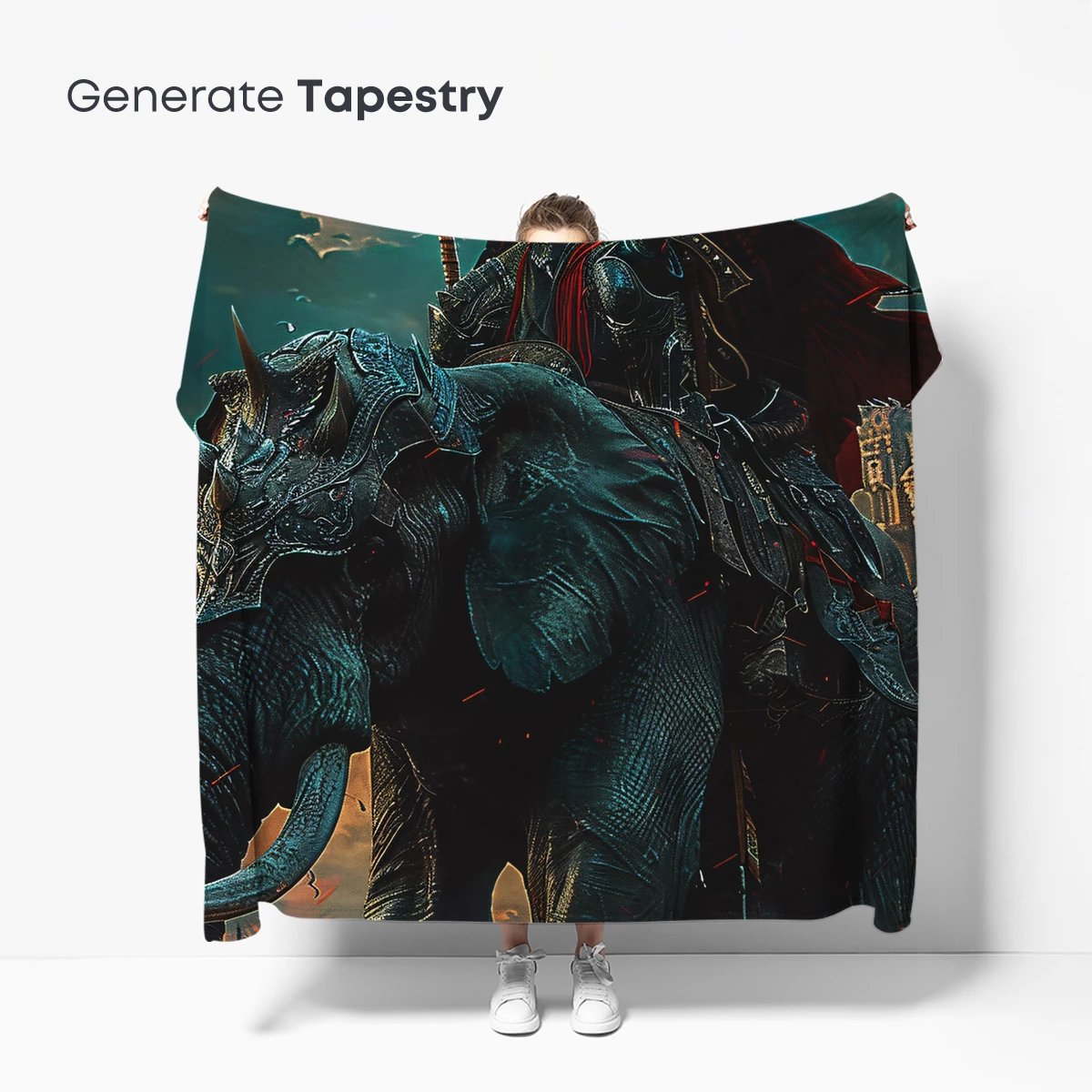 Epic Knight on Armored Elephant: Dark Fantasy Majesty - Image 5