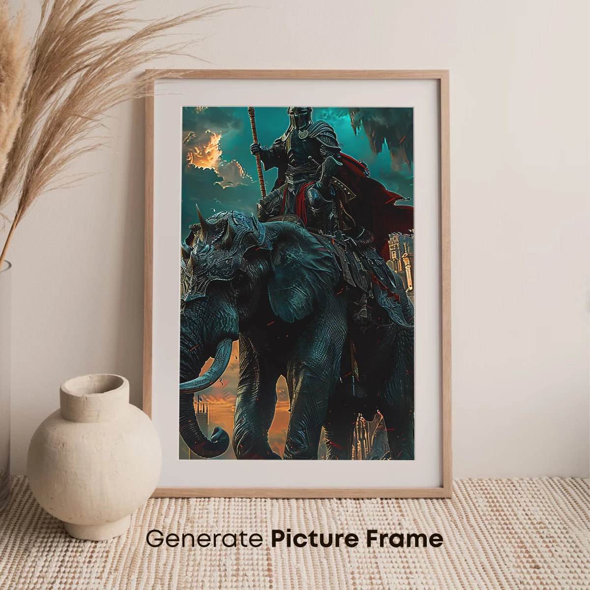 Epic Knight on Armored Elephant: Dark Fantasy Majesty - Image 7