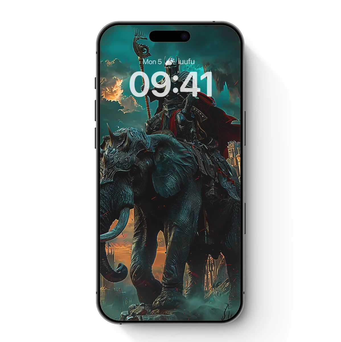 Epic Knight on Armored Elephant: Dark Fantasy Majesty