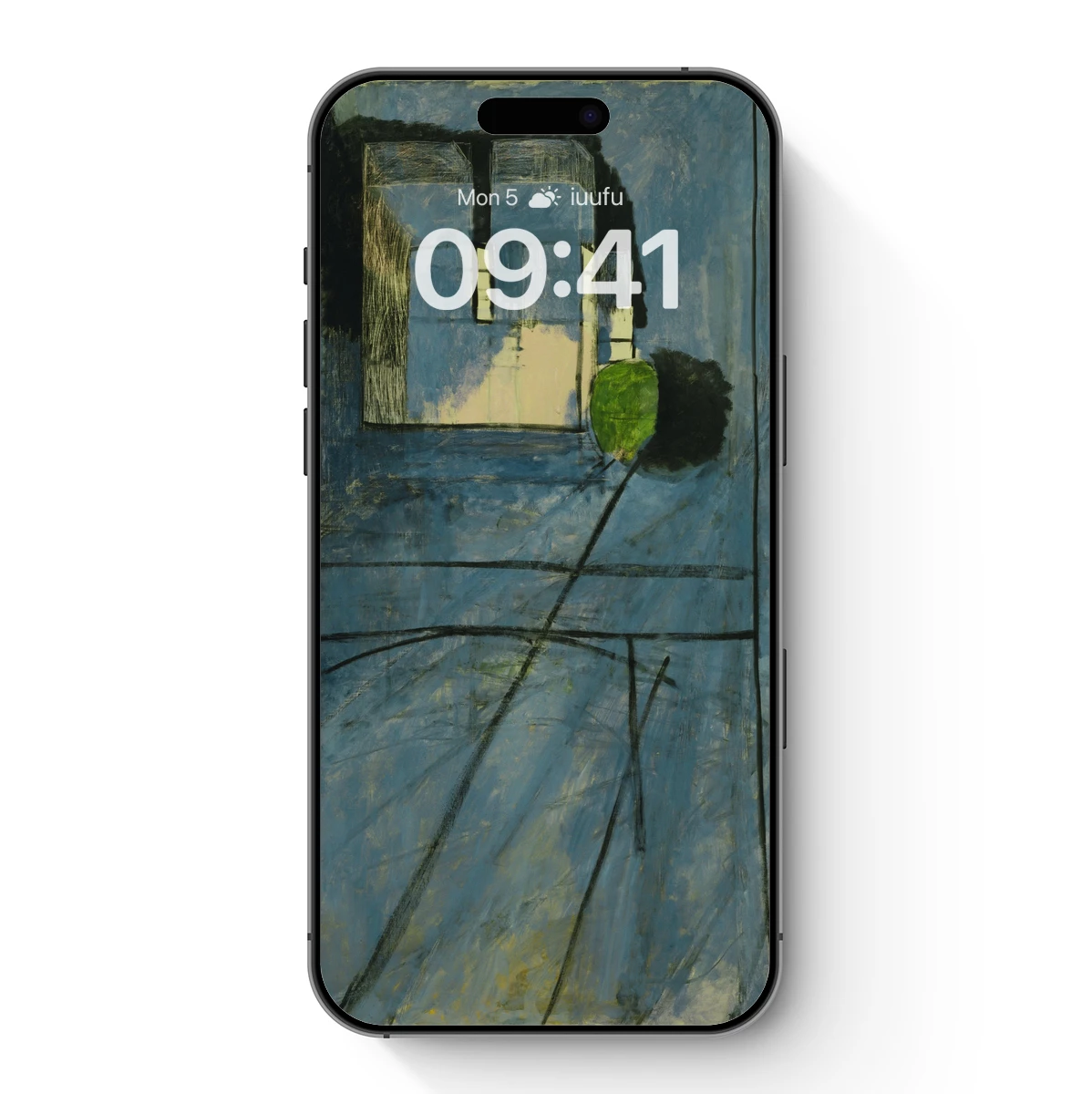 Blue Solitude: Abstract House and Sphere