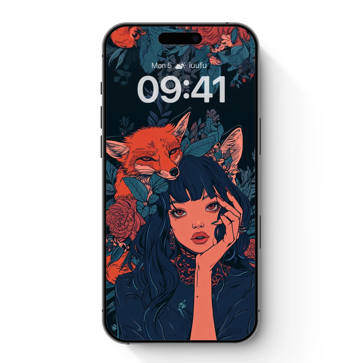 Fox and Floral Fantasy: Enchanted Night Bloom