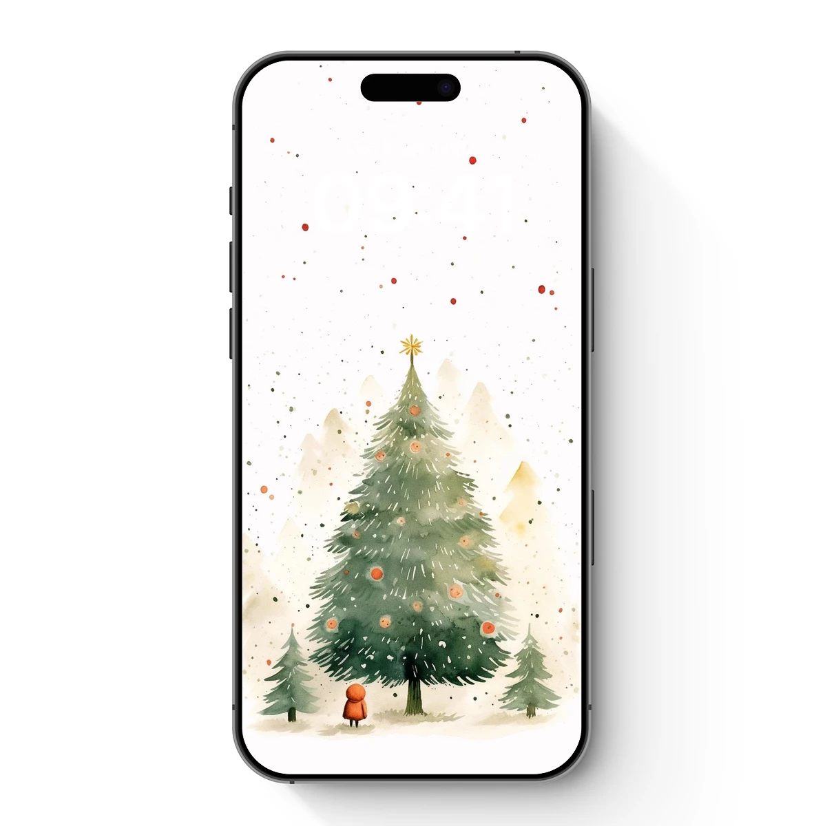 Enchanted Winter Forest: Festive Tree with Snowy Whispers