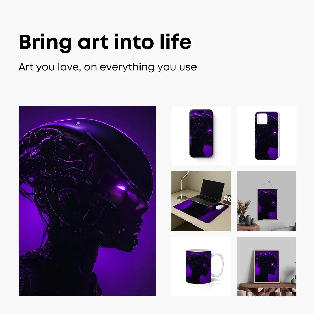 Cybernetic Alien Vision: Futuristic Neon Portrait - Image 2