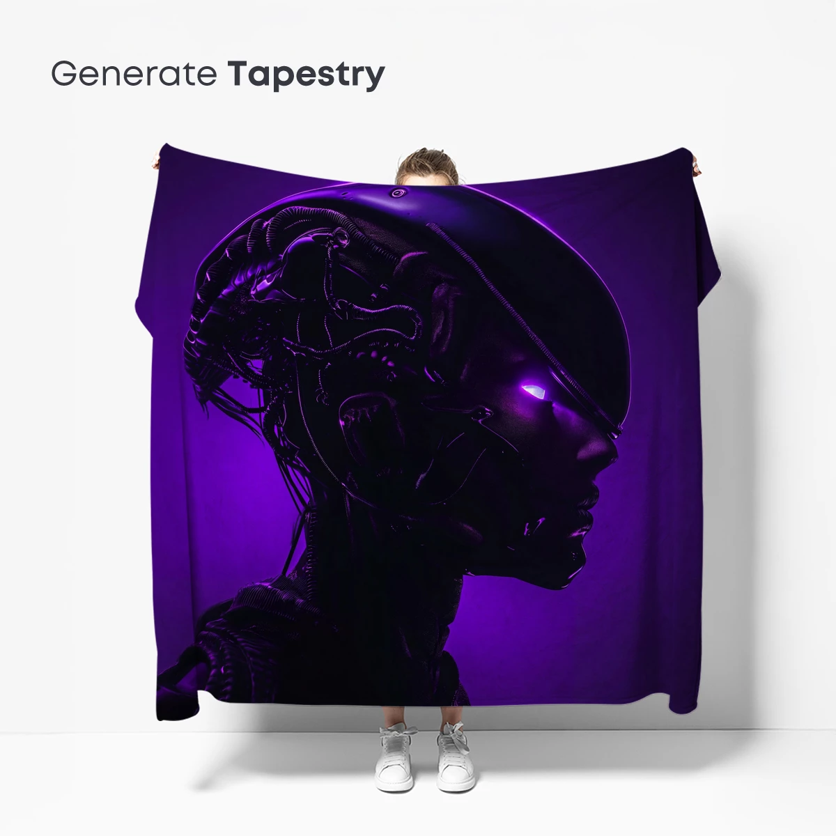 Cybernetic Alien Vision: Futuristic Neon Portrait - Image 5