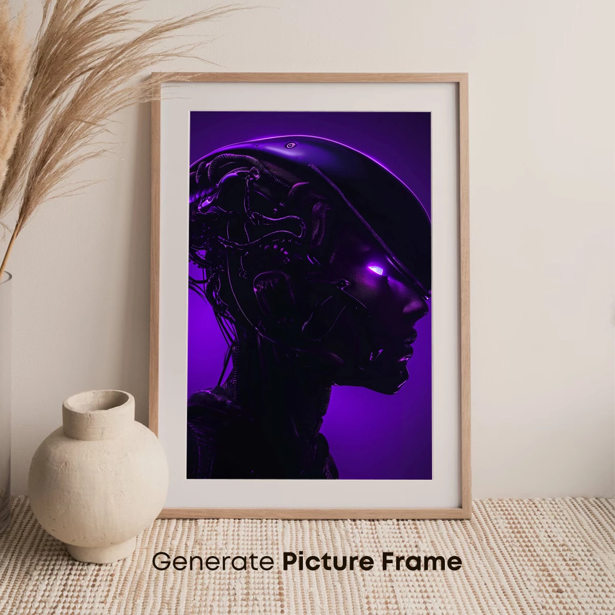 Cybernetic Alien Vision: Futuristic Neon Portrait - Image 7