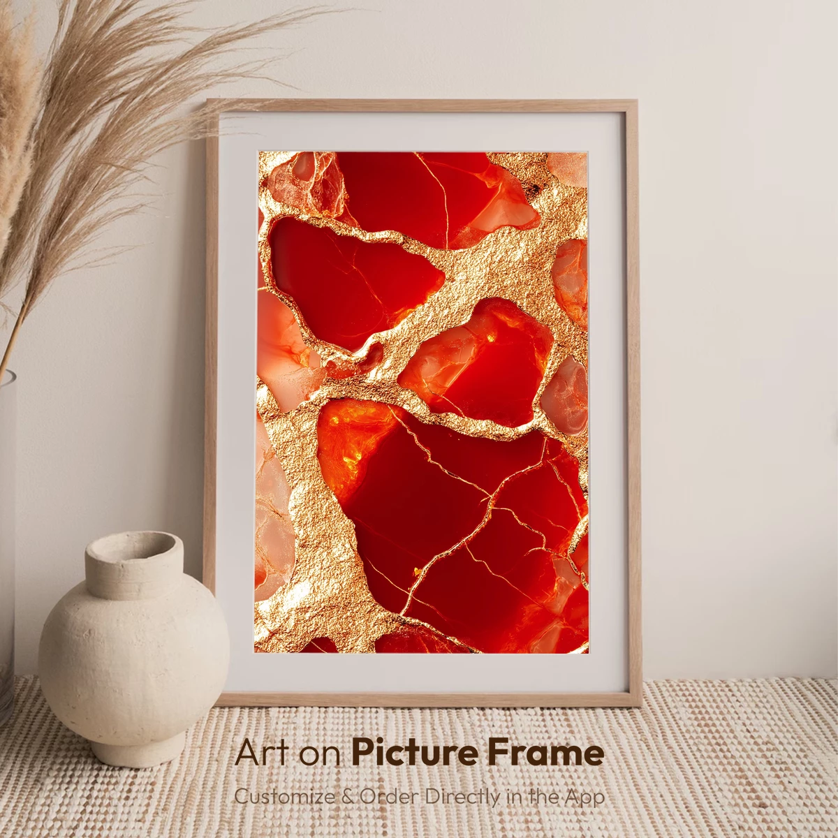 Crimson Agate Veins with Golden Luster - Image 6