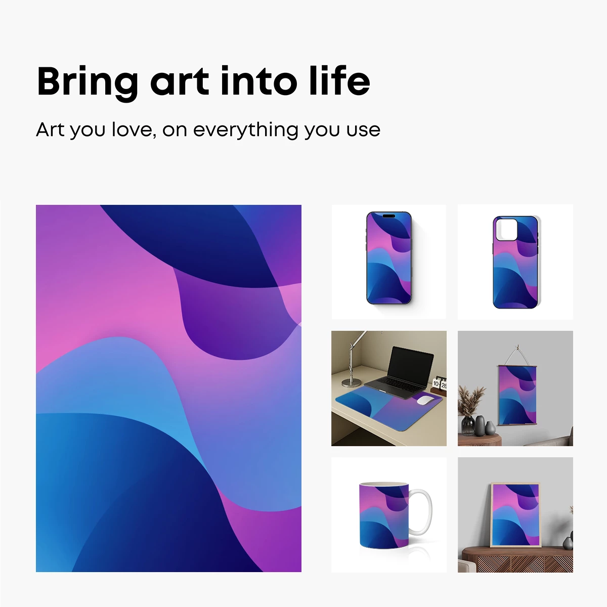 Fluid Chromatics: Abstract Waves in Blue and Purple