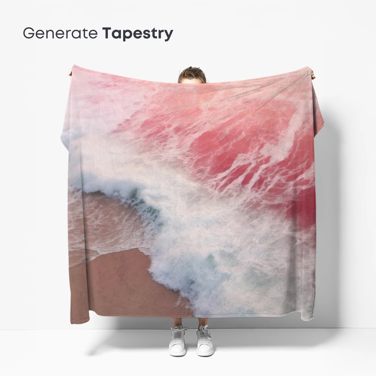 Crimson Tide: Ethereal Waves at Sunset - Image 5