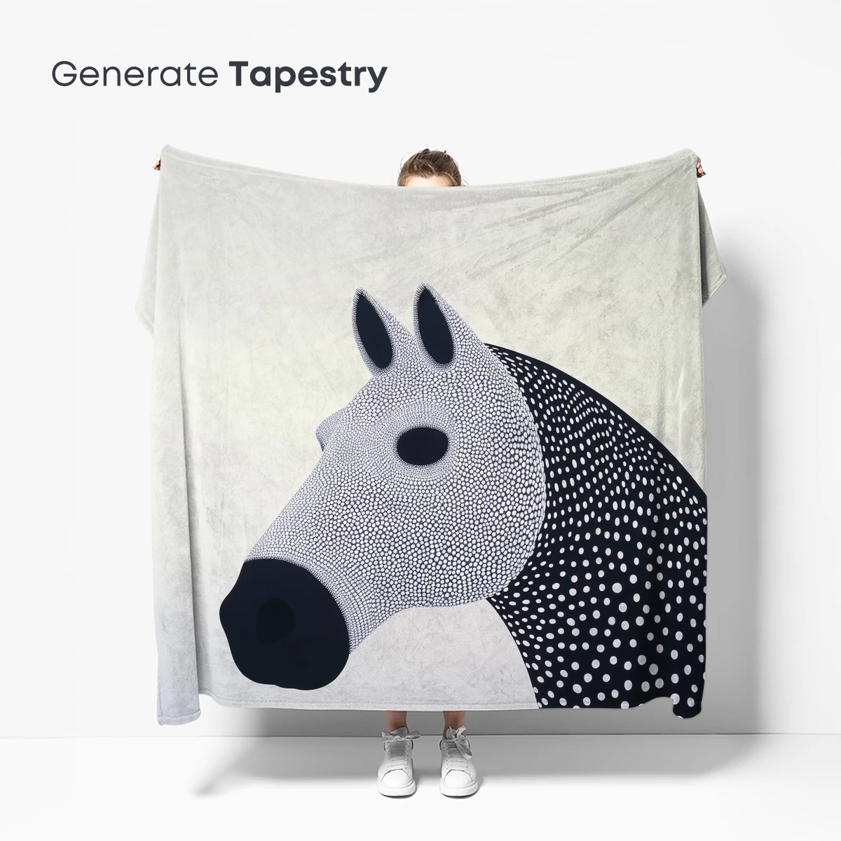 Dot-Patterned Elegance: Modern Horse Portrait - Image 5
