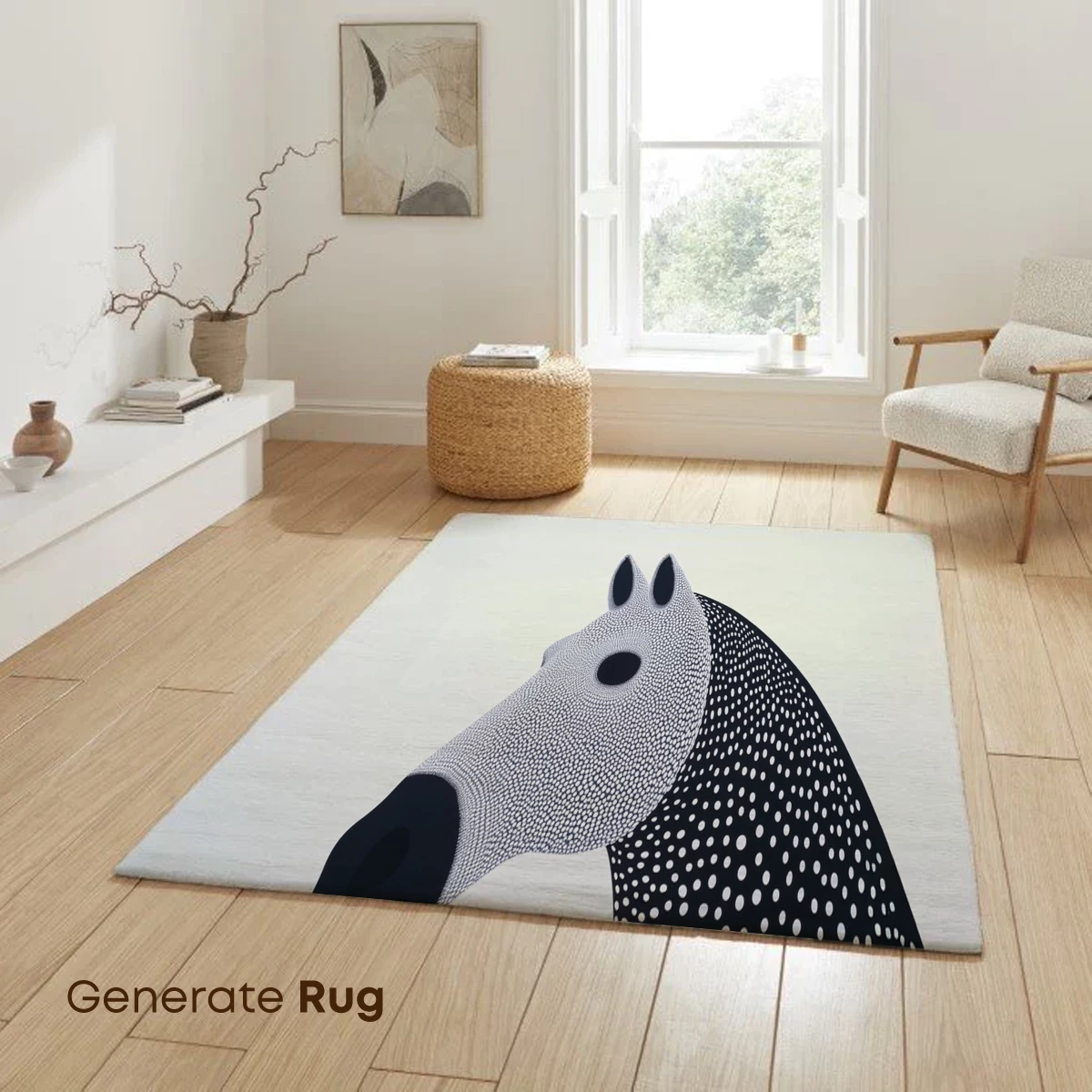 Dot-Patterned Elegance: Modern Horse Portrait - Image 6