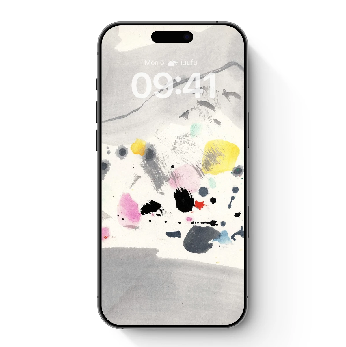 Abstract Mountain Symphony: Colorful Ink Splatters