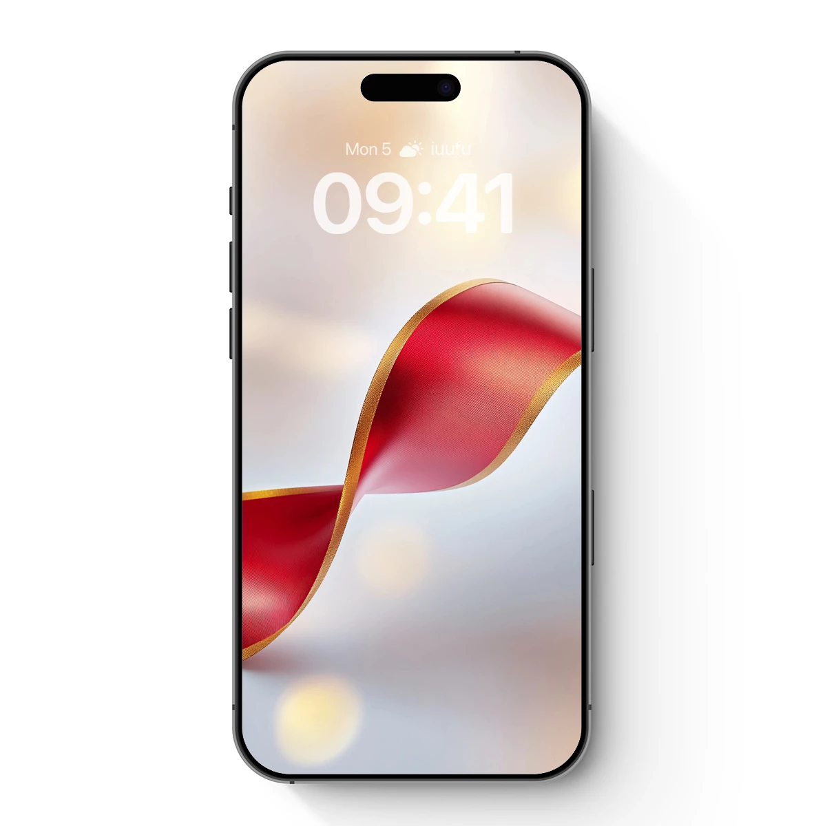 Elegant Ribbon Wave: Red and Gold Harmony - Image 7