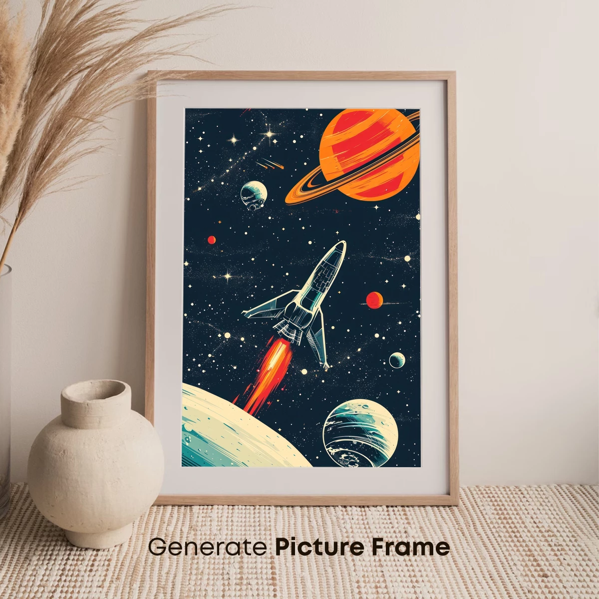 Cosmic Odyssey: Rocket Launch Amid Planetary Wonders - Image 7