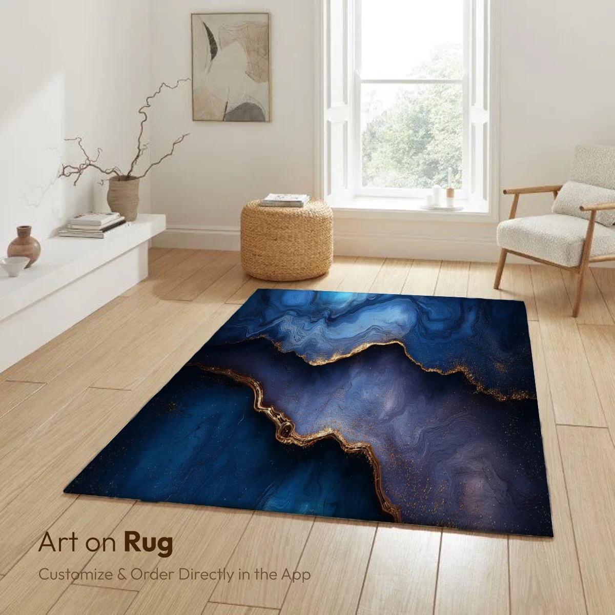 Ethereal Agate Veins: A Symphony of Blue and Gold - Image 6