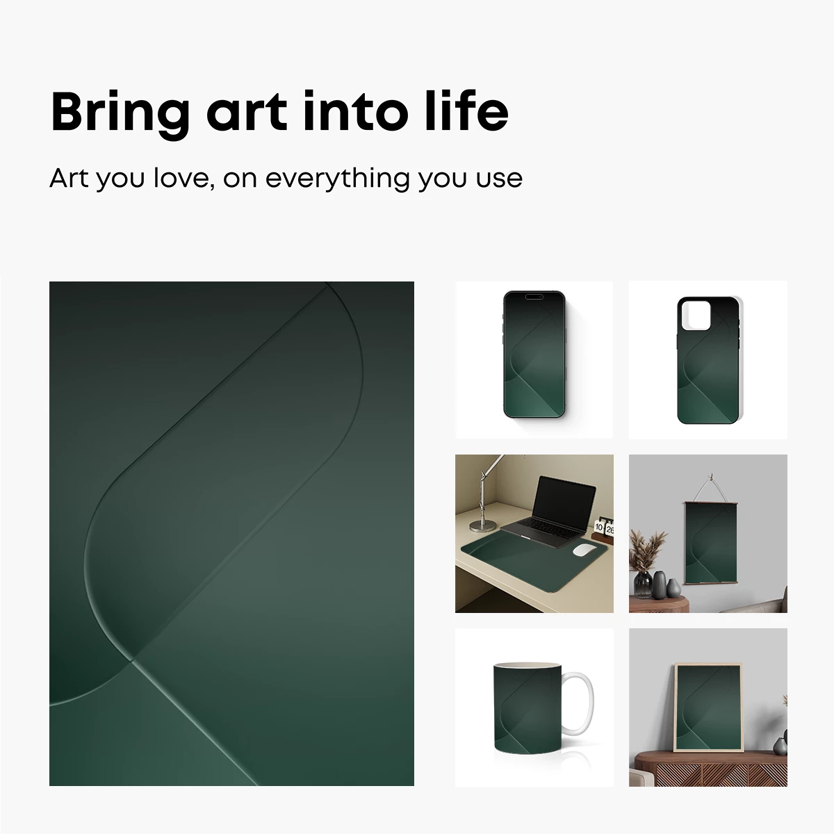 Ethereal Green Curves: A Digital Minimalist Symphony - Image 2