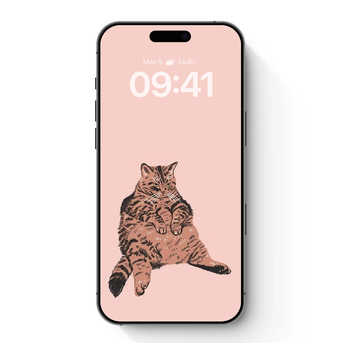 Chill Tabby Cat in Abstract Line Art