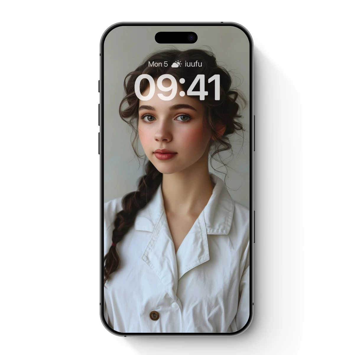 Elegant Braided Portrait in White Elegance