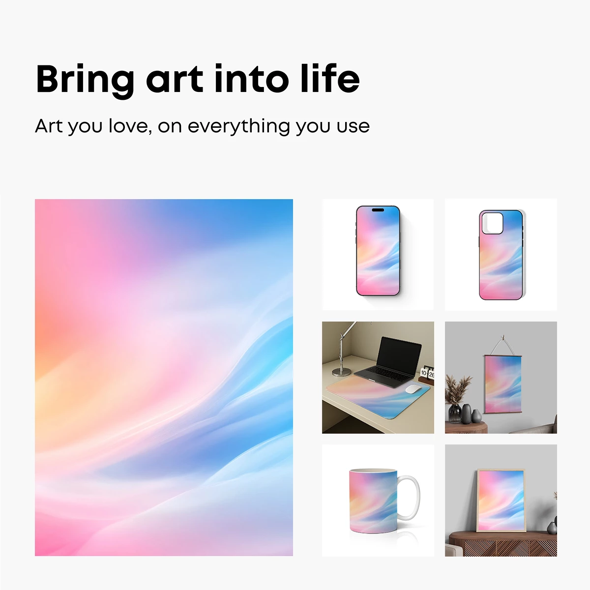 Fluid Chromatic Waves: A Symphony of Pastel Elegance