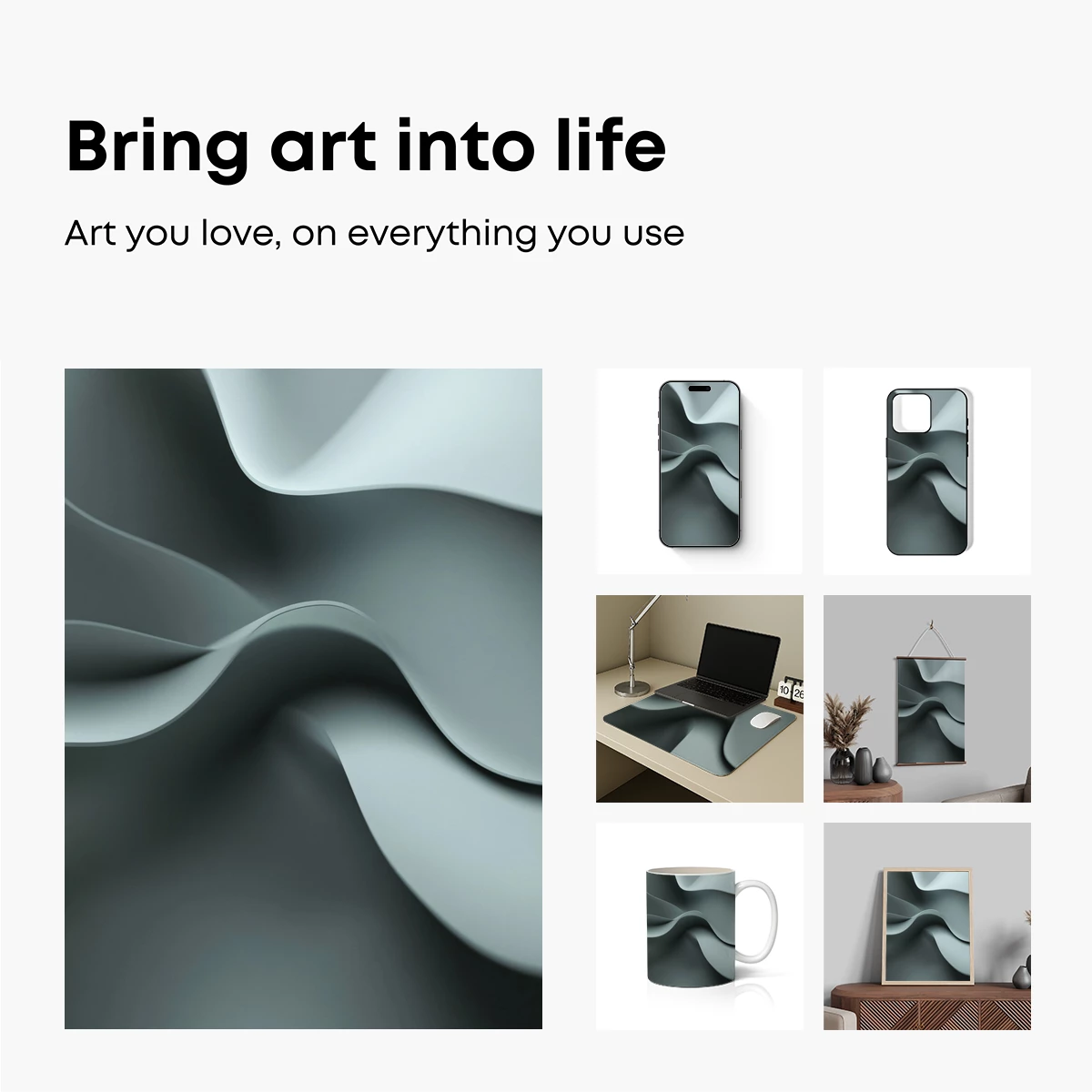 Elegant Gray Waves: A Study in Fluid Minimalism - Image 2