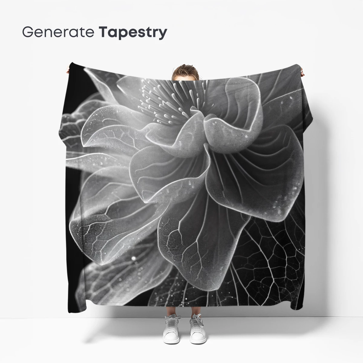 Ethereal Bloom: Monochrome Floral Artistry - Image 5