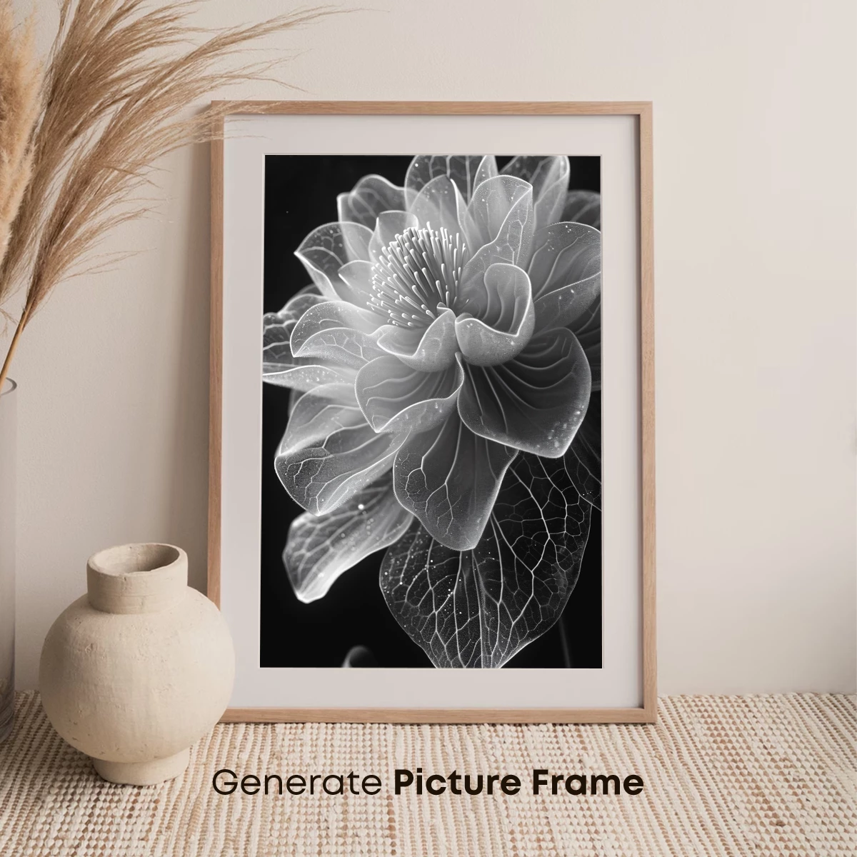 Ethereal Bloom: Monochrome Floral Artistry - Image 7