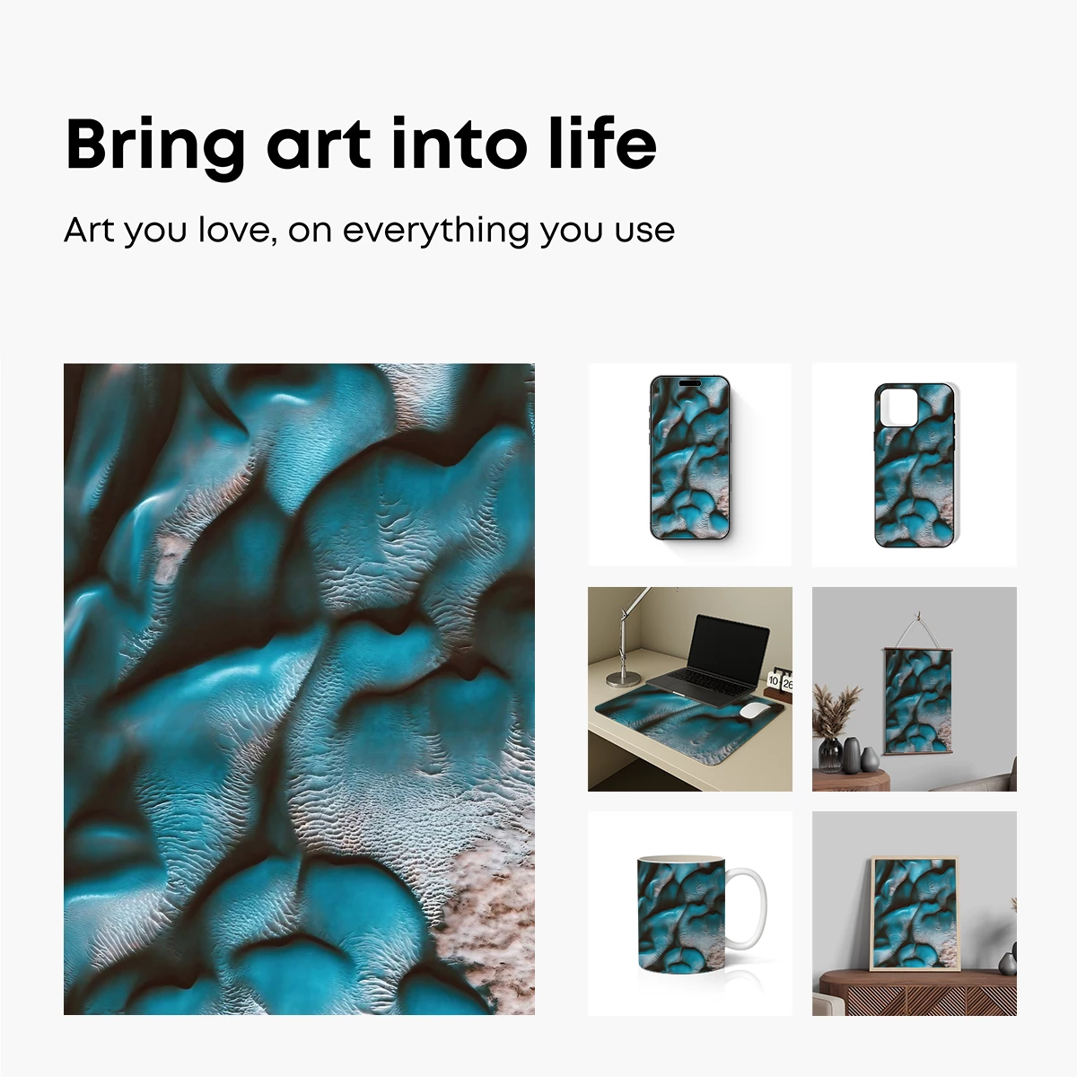 Martian Dunes in Teal Symphony - Image 2