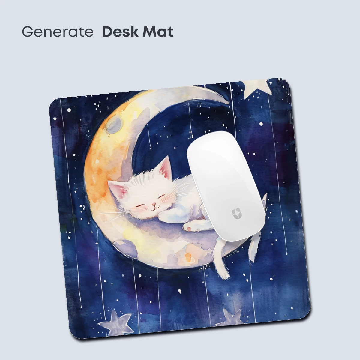 Dreaming Kitten on a Crescent Moon - Image 4