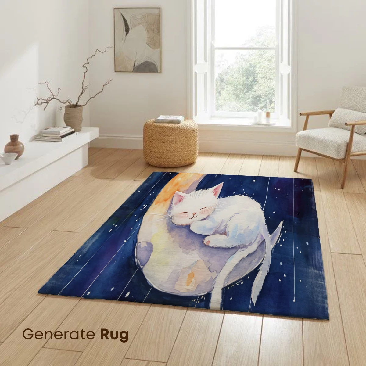 Dreaming Kitten on a Crescent Moon - Image 6
