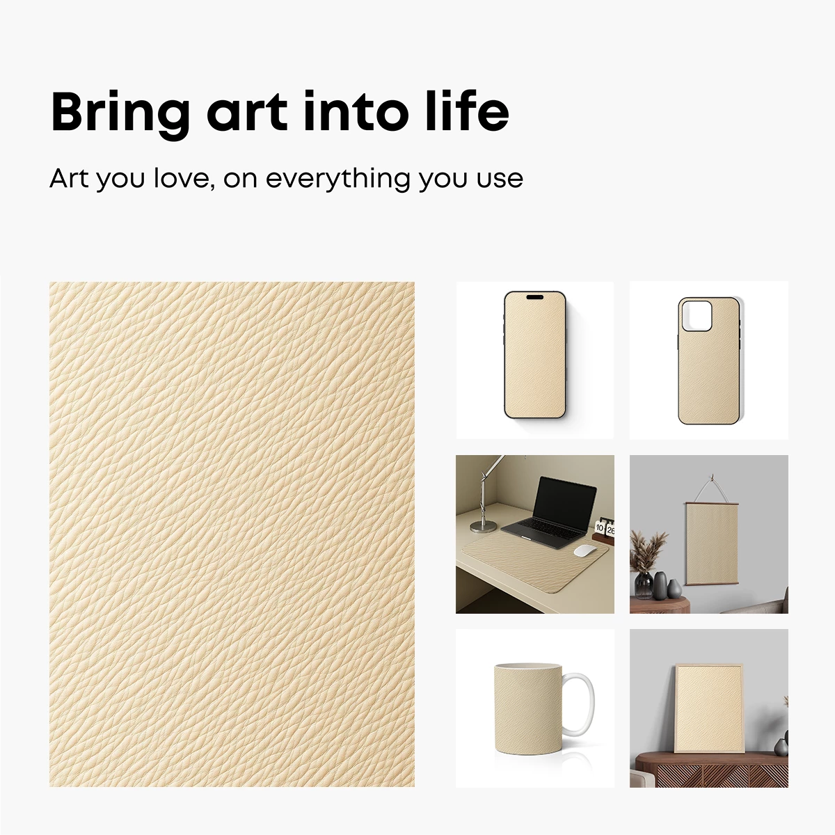 Elegant Beige Leather Texture - Image 2