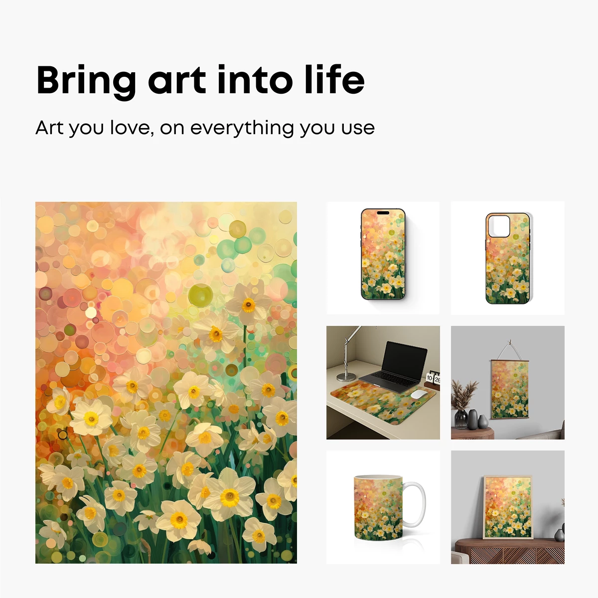 Dazzling Daffodils in a Dreamy Bubble Garden - Image 2