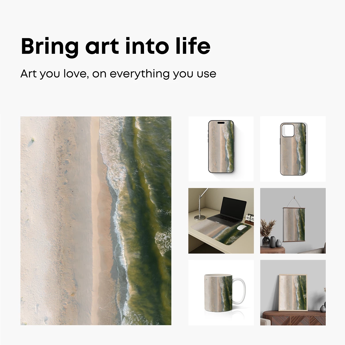 Aerial Serenity: Sandy Shore Meets Turquoise Waves - Image 2