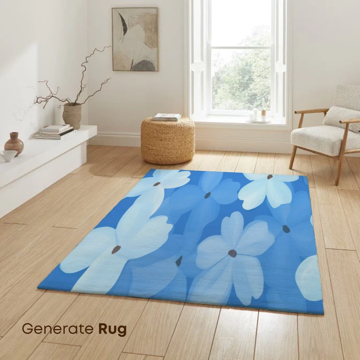 Ethereal Blue Blossoms: A Floral Symphony in Pastel Hues - Image 6