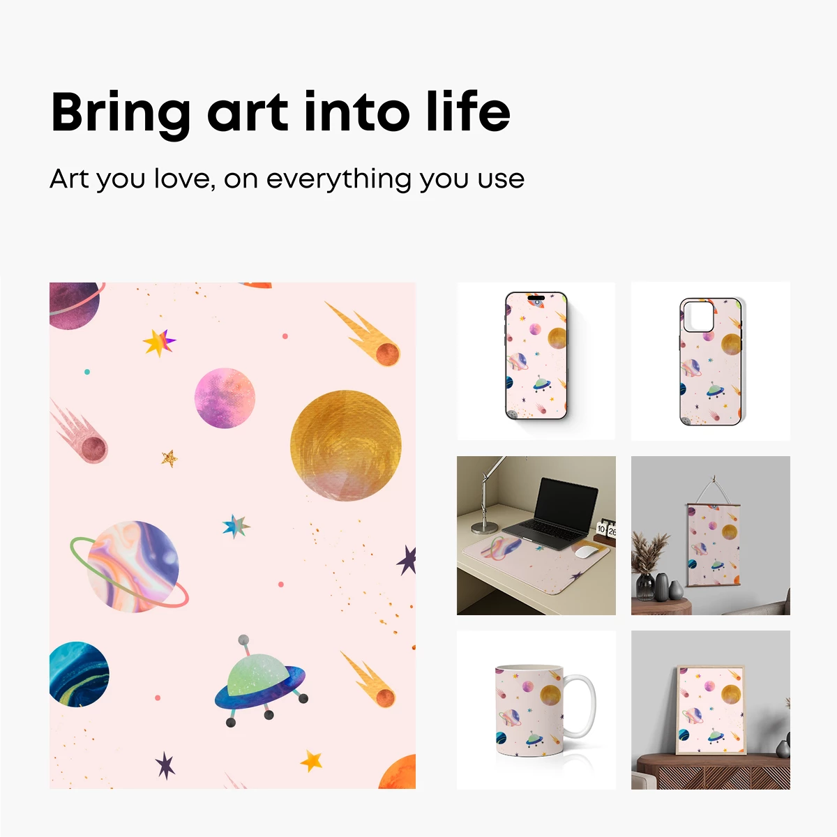 Cosmic Odyssey: Whimsical Planets and Rockets - Image 2