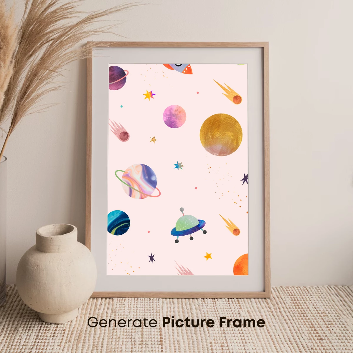 Cosmic Odyssey: Whimsical Planets and Rockets - Image 7