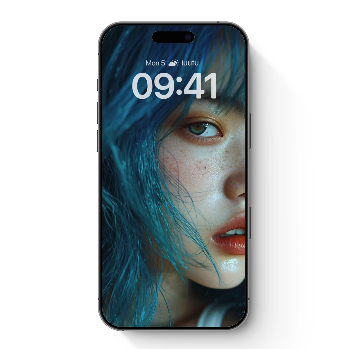 Blue-Haired Enigma: A Surreal Portrait