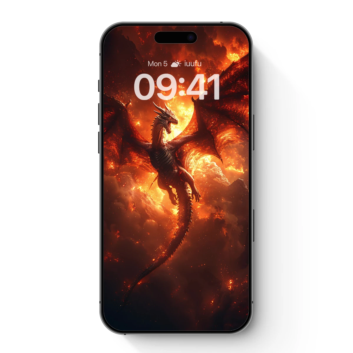 Fiery Dragon Ascending: Mythic Flames in the Sky