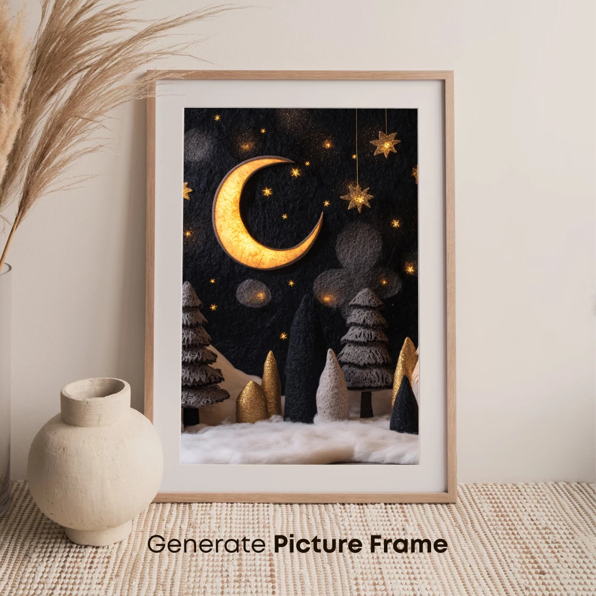 Enchanted Winter Forest Under a Crescent Moon - Image 7