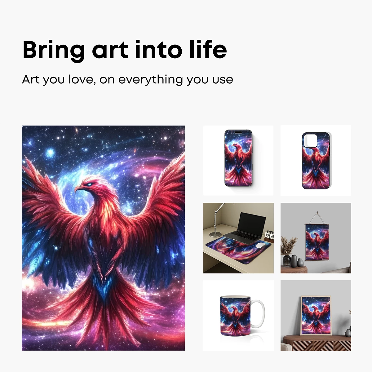 Cosmic Phoenix: Celestial Firebird Art - Image 2